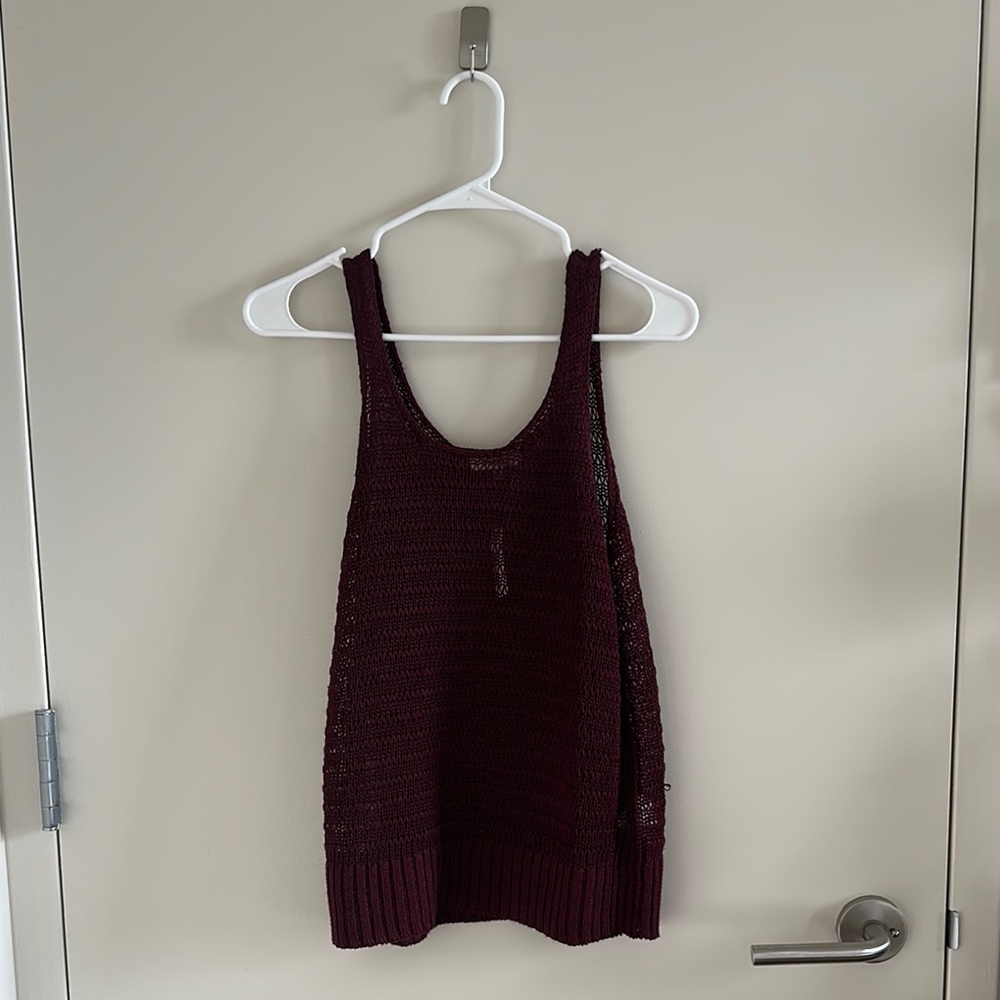 Burgundy Knit Tank Top